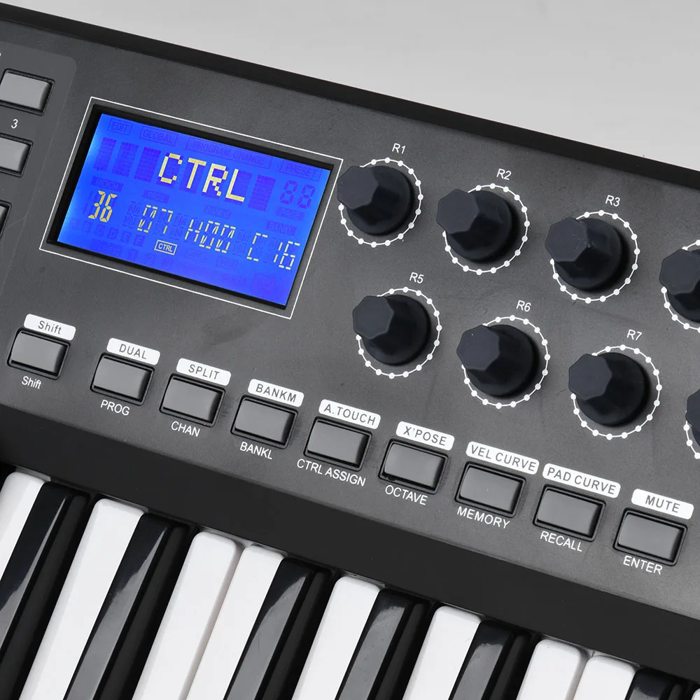 На выбор PANDA61 Портативный 61-ключ USB MIDI контроллер клавиатуры 8 зеленого и синего цветов с подсветкой триггерные подушки с USB кабелем