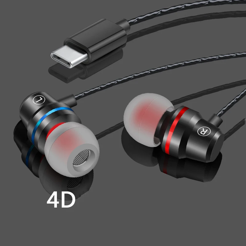 Стерео проводная линия управления в ухо usb type C наушники вкладыши цифровой без