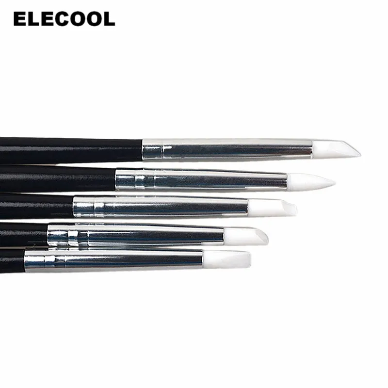 Набор из 5 прозрачных силиконовых ручек для дизайна ногтей ELECOOL Гелевый лак