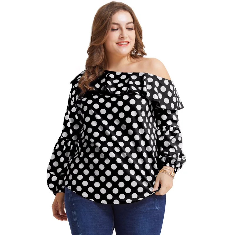 Женская рубашка больших размеров гофрированный воротник волнистый низ длинный