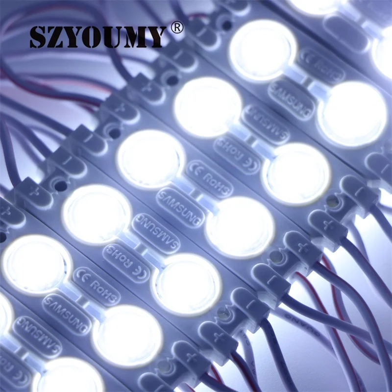 

SZYOUMY 500pcs/Lot Constant Current SMD 5730 2 Leds Injection LED Module Lens 160 Degree 12V Waterproof Advertising Light