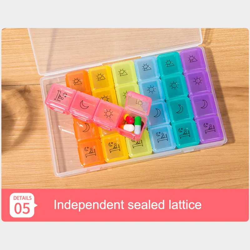 Контейнер для хранения таблеток медицинский чехол органайзер на 7 дней 28