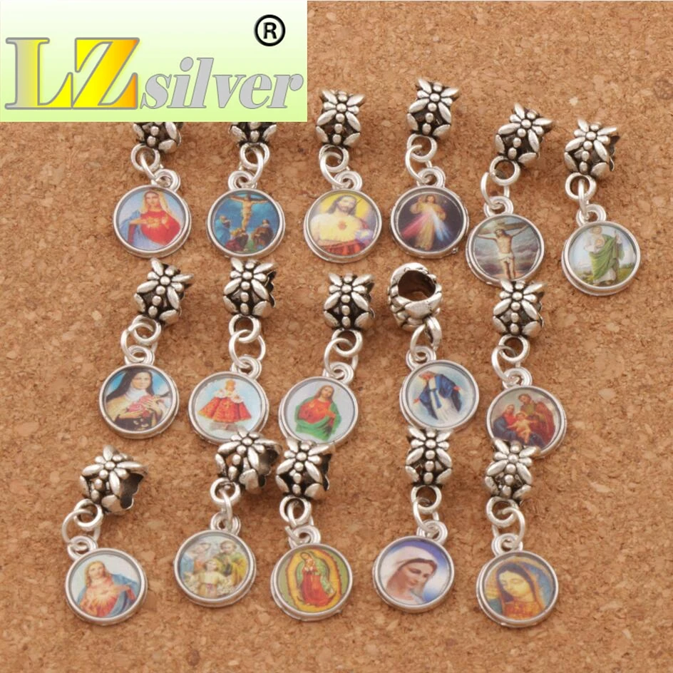 12 шт. медали католической церкви кресты в виде святых бусины из цинкового сплава