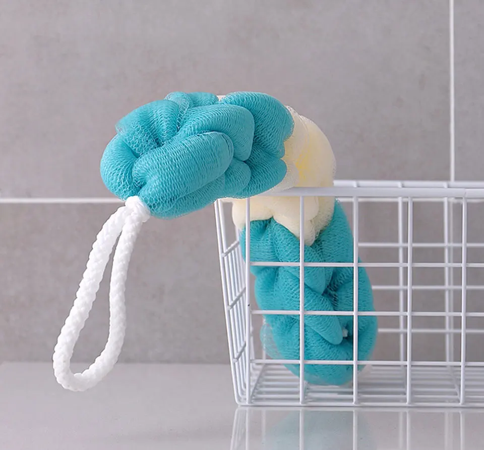 Scrubber Ванна Душ сетка губка отшелушивающая скраб для тела растягивающаяся плетеная люфа с веревочными ручками длинная Губка Душ мыть щетку