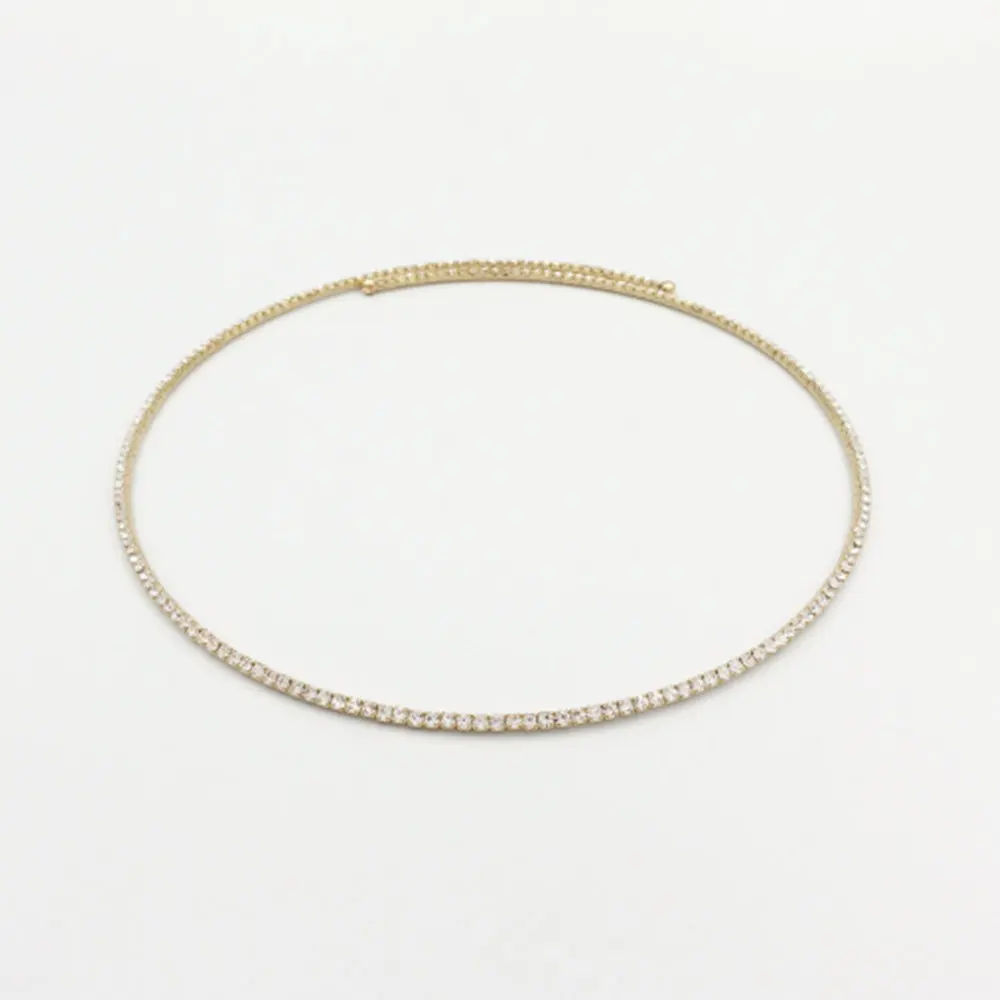 StoneFans стразы ожерелья чокер крутящийся Ошейник женский эффектный простой