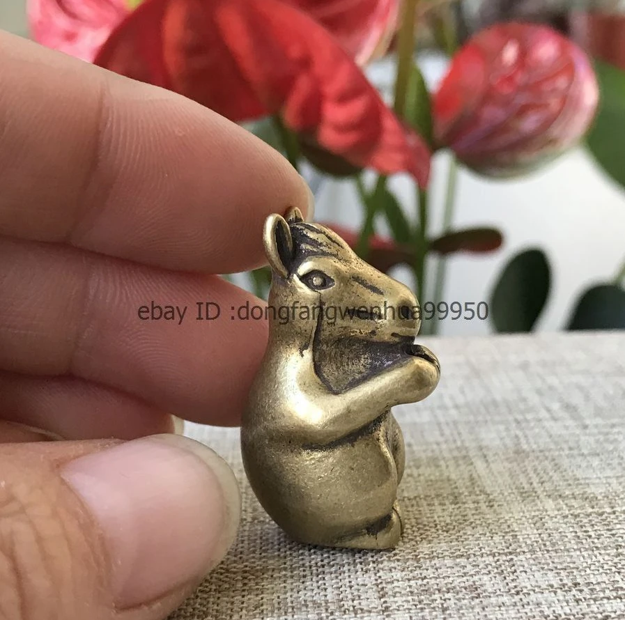 Китайский бронзовый медь благоприятный счастливый Зодиак лошадь амулет кулон |