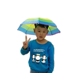 Новый портативный 31 см полезный Радужный зонтик шляпа тент Кемпинг Рыбалка Туризм открытый тени дождь шляпа случайный цвет