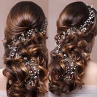 Обруч для волос свадебный Женский, 50 см, с кристаллами и жемчугом