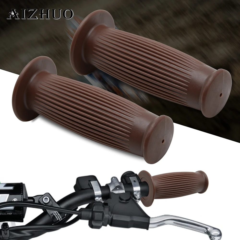 

25mm 28mm Vintage Handle Grips Motorcycle Universal Rubber handlebar grips Hand Grip Bar End For Cafe Racer Bobber Custom