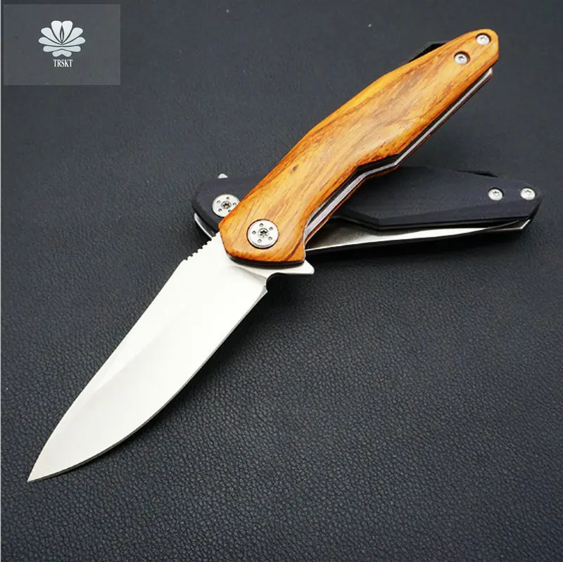 Складной нож Trskt Flipper D2 G10 спасательный охотничий Клинок с деревянной ручкой для