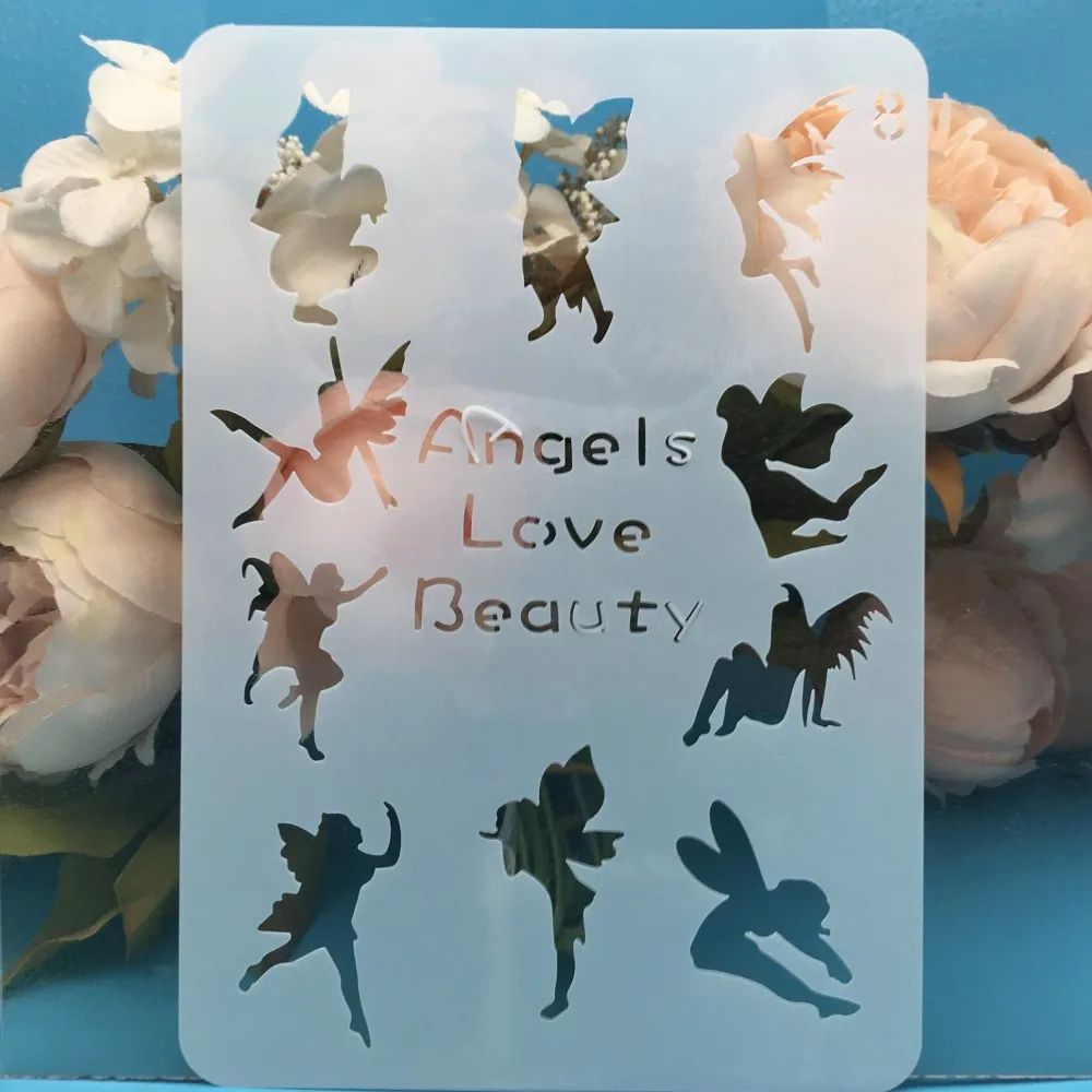 Трафареты для стен с надписью Love и Angel Beauty 20 х14 см|Трафареты| |