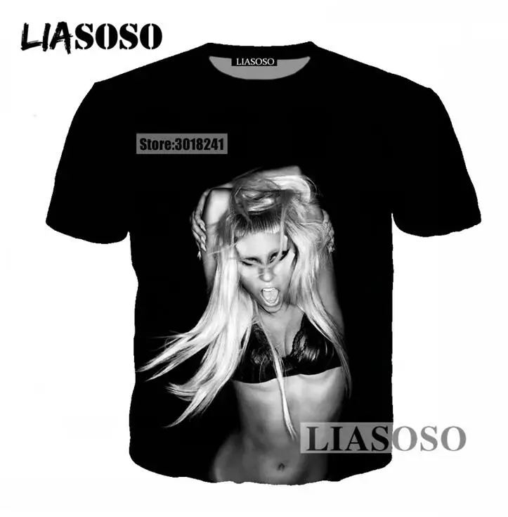 LIASOSO сексуальная летняя футболка для актрисы женская с 3D принтом топы в стиле