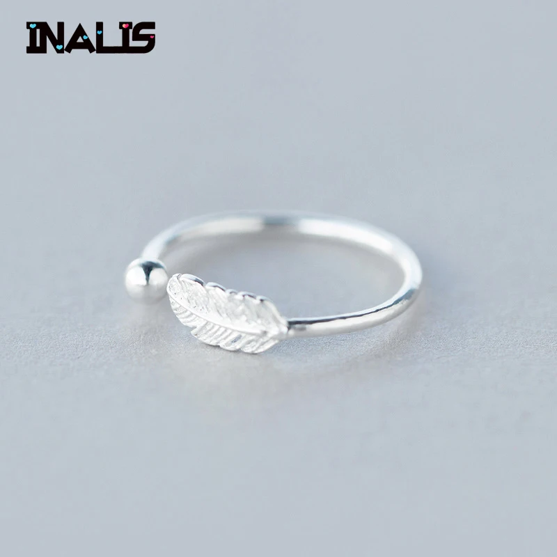 INALIS Новый Настоящее 925 пробы серебро открытым Размеры Регулируемая перо палец