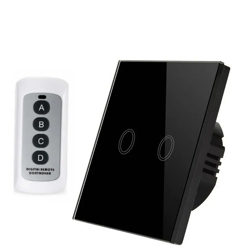 remote 2 gang black Пульт дистанционного управления светильник беспроводной переключатель для Светодиодный светильник 1/2/3 прерыватель Сенсор сенсорный переключатель для умного дома - Цвет: remote 2 gang black
