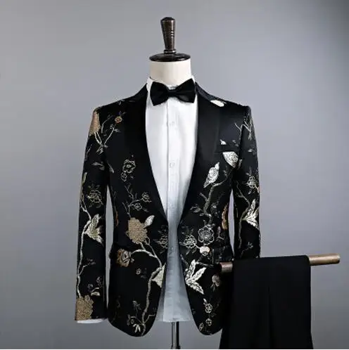 Новое поступление! Мужская одежда тонкий костюм с цветами пальто модный мужской