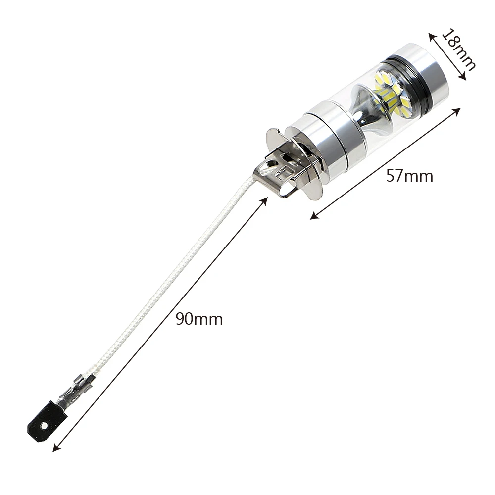 

100W H3 Car LED Headlight Headlamp 12V Auto Replacement Bulb Car Front Fog Lamp Head Light Car-styling Universal Super Bright