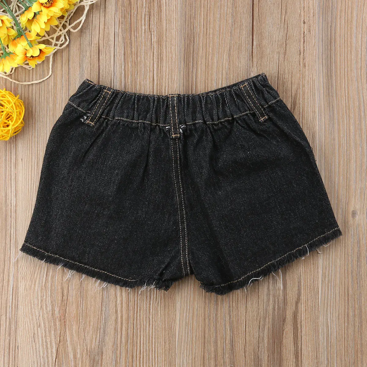 Малыш Летние Шорты для маленьких девочек Регулируемый джинсы шорты с цветочным