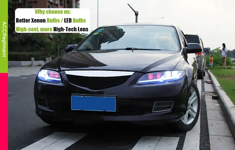 Автомобильный Стайлинг для Mazda 6 головной светильник s U angel eyes 2003-2008 для Mazda 6 светодиодный светильник Q5 bi xenon объектив СВЕТОДИОДНЫЙ прожектор