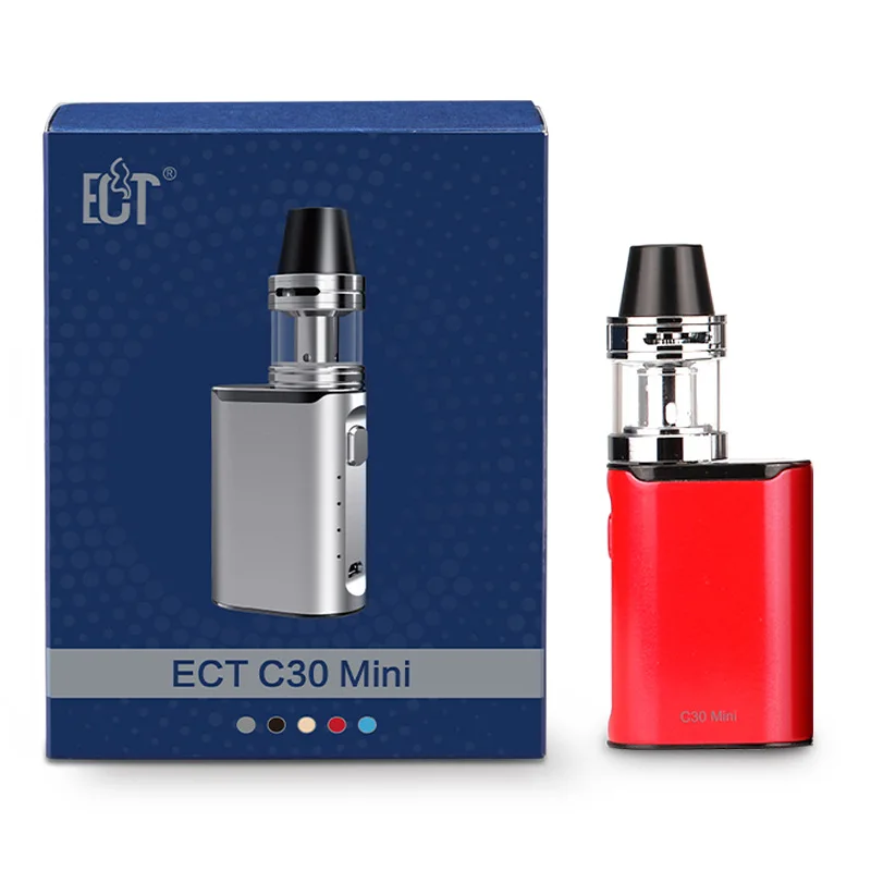 100% Оригинальные ect C30 Мини Starter Kit 1200 мАч Батарея 2.0 мл 0.3ohm танк электронная