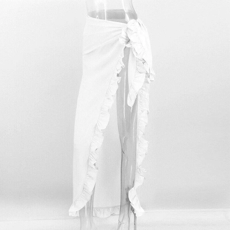 Женская накидка с Боковым Разрезом новая сексуальная Однотонная юбка для