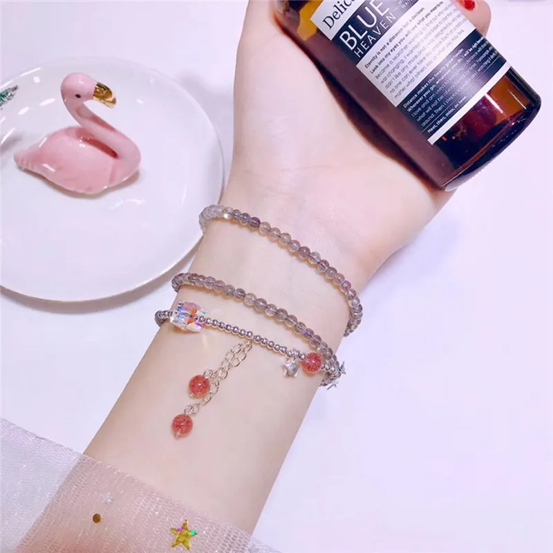 Браслет из бусин и цепочек ювелирные изделия натурального камня комплект