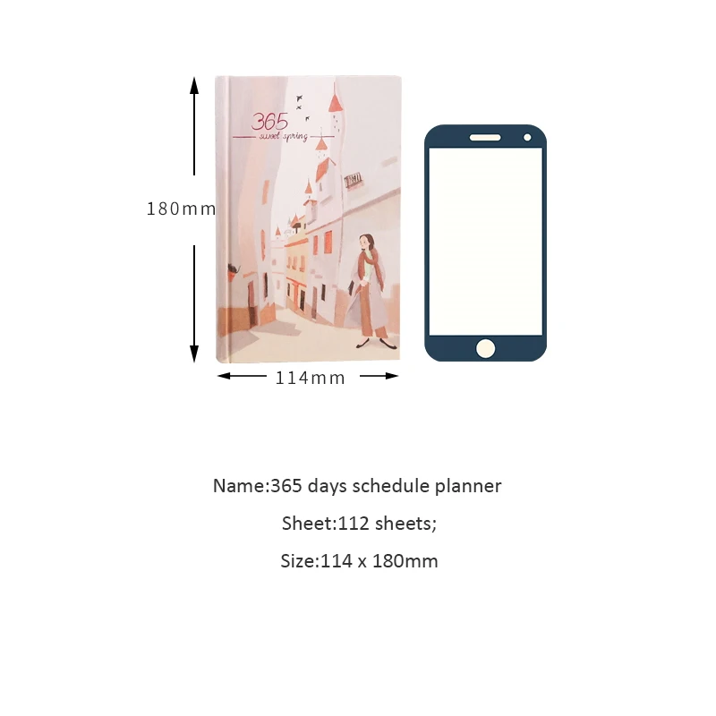365 дней личный дневник планировщик блокнот в твердом переплете ежедневный