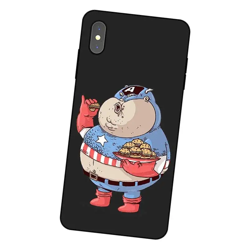 N299 милый Мстители Черный силиконовый чехол для Apple iPhone 11 Pro XR XS Max X 8 7 6 6S Plus 5 5S SE |