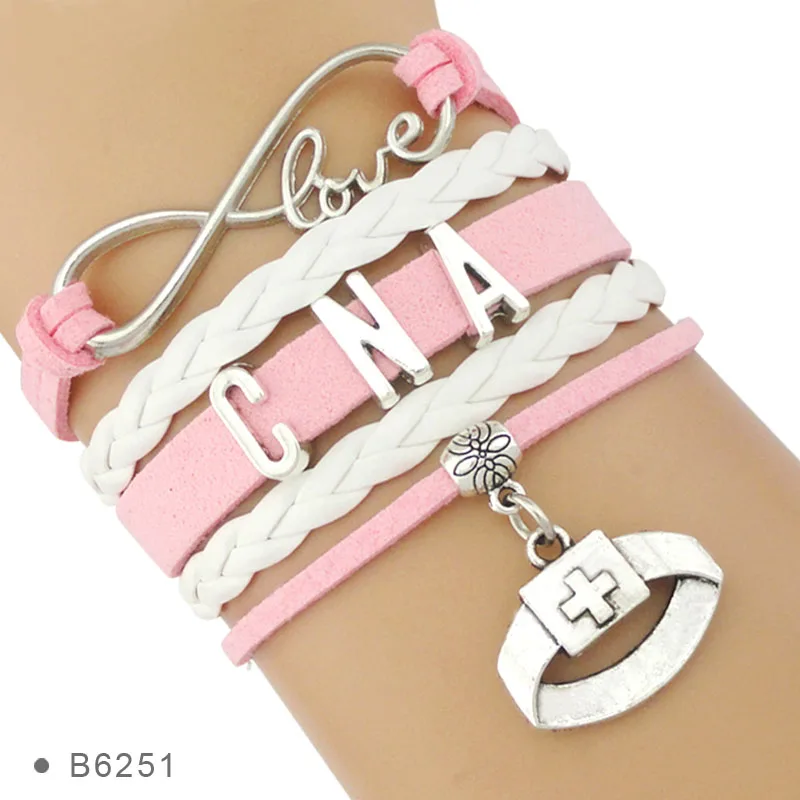 Серебряные браслеты для медсестер Infinity Love медсестры CNA CMA ICU LPN LVN|Браслеты с