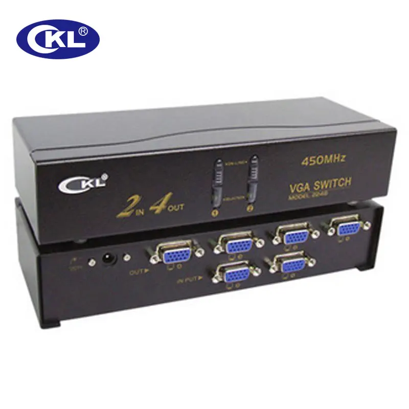 CKL 2x4 VGA переключатель сплиттер 2 в 4 поддержка 2048*1536 450 МГц для ПК мониторы и ТВ