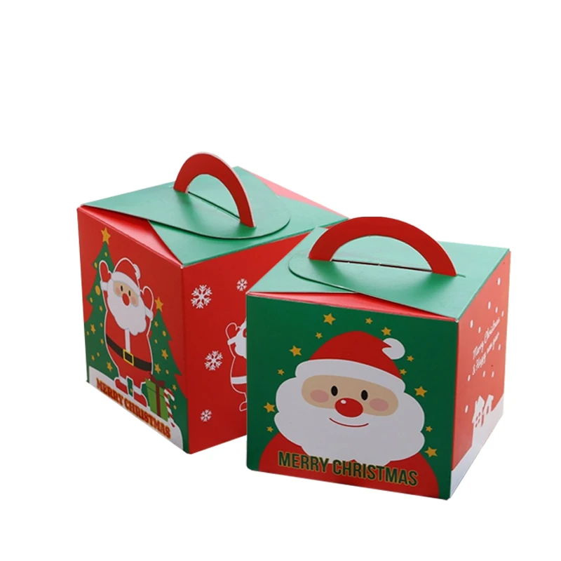 20 шт./лот рождественвечерние коробка для упаковки яблок с Санта Клаусом и