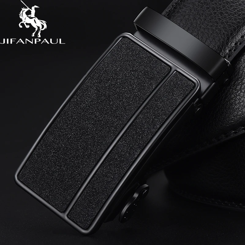 JIFANPAUL men's genuine leather black automatic buckle belt trend youth men's leather personality simple business beautiful belt