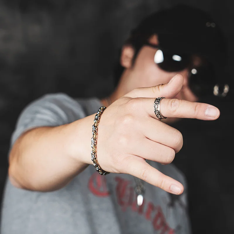 Браслет мужской из тайского серебра винтажная бижутерия в виде узелка мира