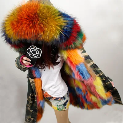 Новинка 2019 парка с подкладкой из натурального Лисьего меха на осень и зиму