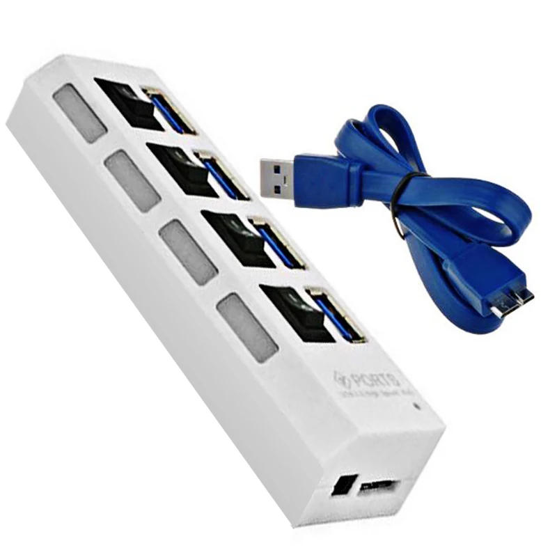 White 4 Ports Мульти usb-хаб 3,0 мини USB 3,0 концентратор 4/7 Порты концентратор разделители USB с Мощность адаптер переключатель 3 хаб для ПК Компьютерные аксессуары - Цвет: White 4 Ports