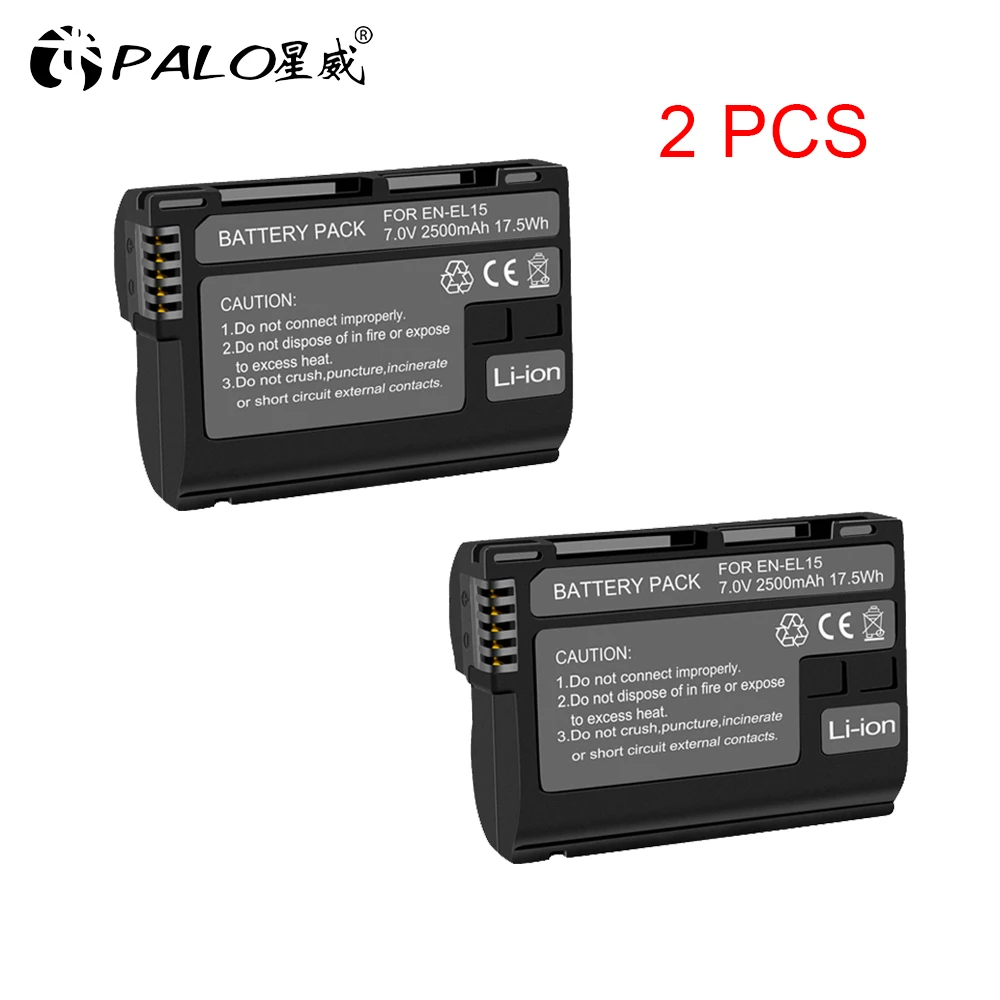 2pcs battery 3 шт. EN-EL15 RU EL15 ENEL15 EL15A Батарейки+ ЖК-дисплей Dual USB Зарядное устройство для Nikon D600 D610 D600E D800 D800E D810 D7000 D7100 d750 V1 - Цвет: 2pcs battery