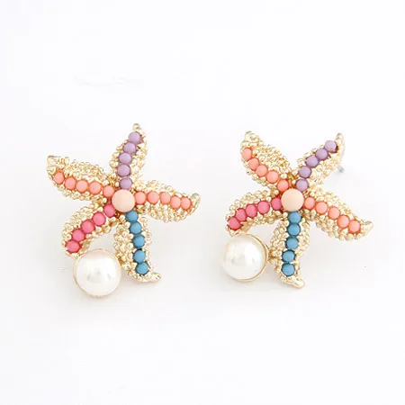 2017 новая мода Морская звезда Pendientes ювелирные изделия имитация жемчуга Серьги
