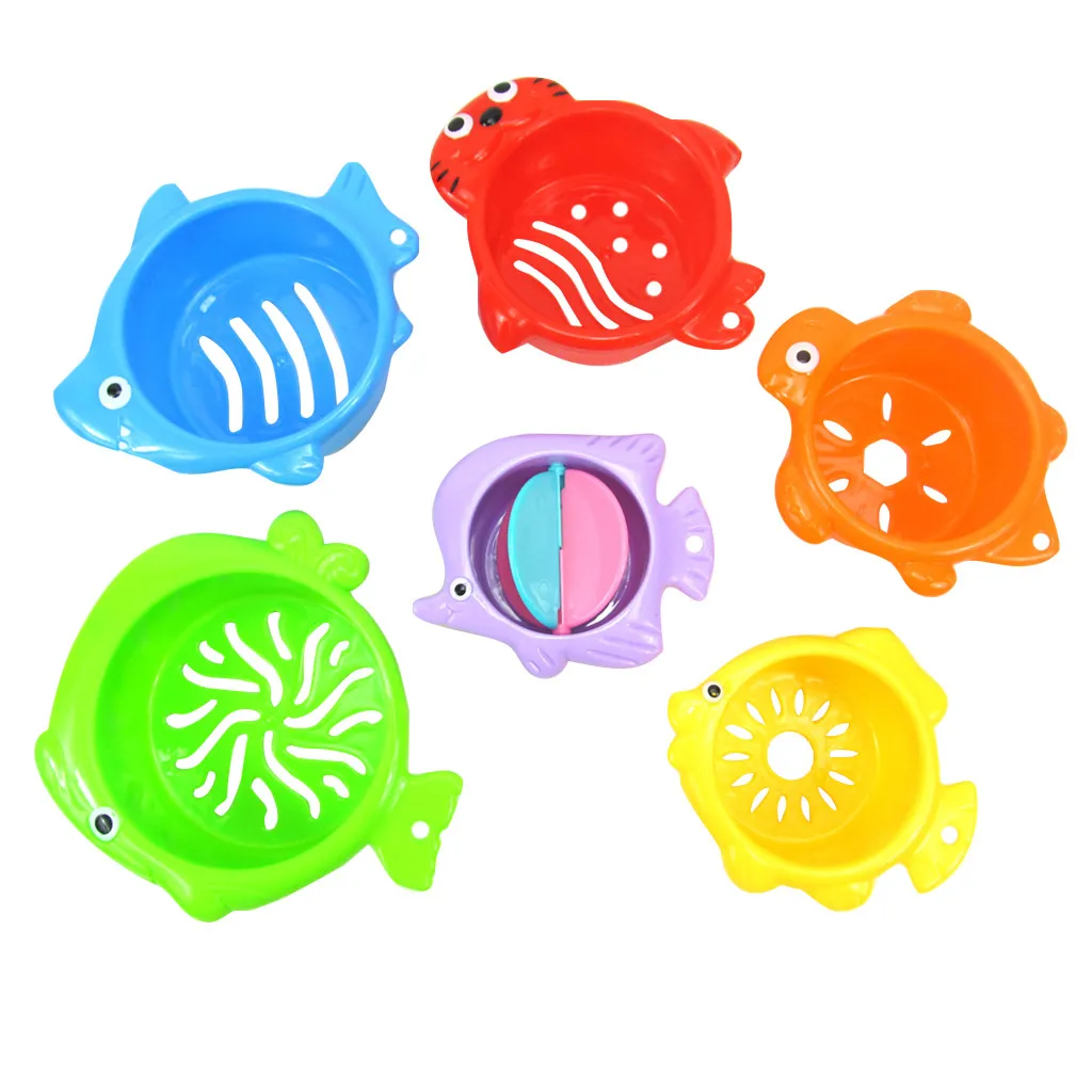 Игрушки для купания морские животные водное штабелирование чашек 6 комплектов