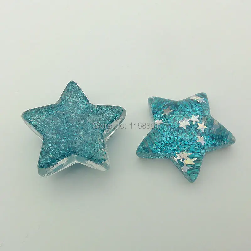 1 шт./Лот Смола плоская задняя сторона синий цвет пентаграмма звезда 33 мм