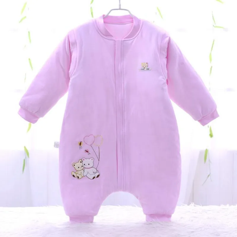 Спальный мешок с длинными рукавами из 100% хлопка для новорожденных детей 0 12