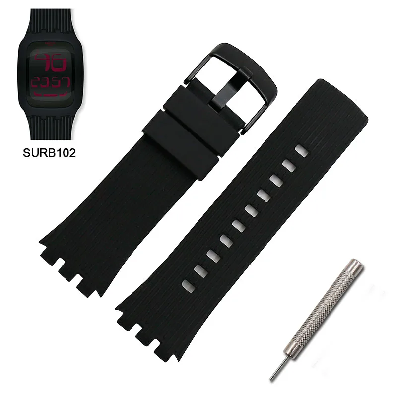 Silicone strap men's watch accessories for Swatch Touch SURW100SURB100SURB105SURR103SURB101 waterproof strap women watch band