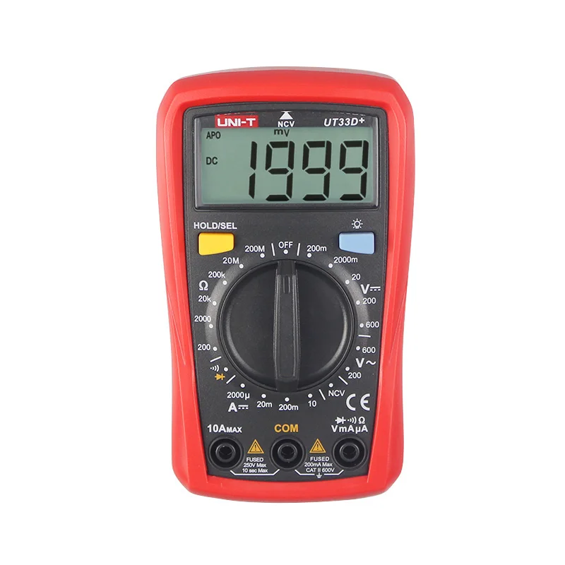 Мультиметр размера ладони UT33D с автоматическим диапазоном ЖК дисплеем