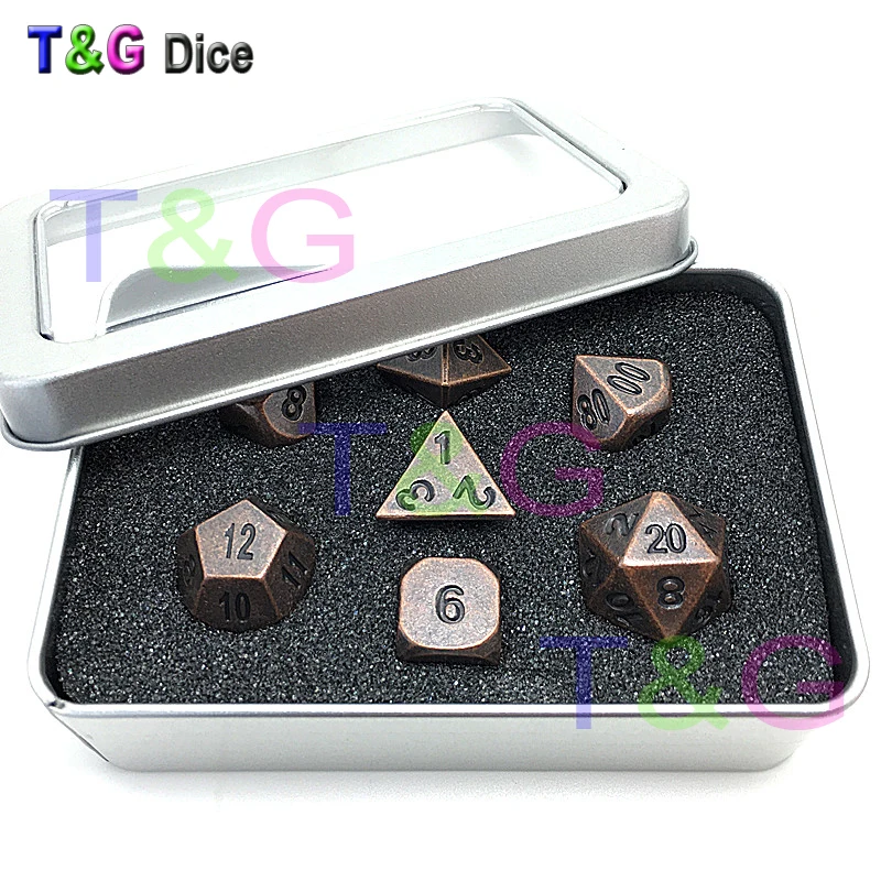 Металлические кубики для ролевых игр 7 шт в наборе|dado set|d6 dice setdnd set |