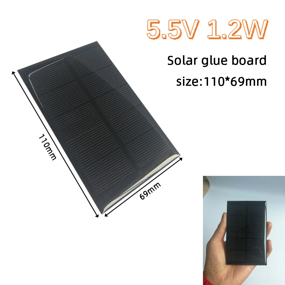 5.5V 1.2W Солнечная панель 0,2 Вт, 1 Вт, 1,2 Вт, 1,38 Вт, 1,4 Вт, 1,5 Вт, 1,8 Вт, солнечная система для самостоятельного изготовления аккумуляторов, зарядных устройств для мобильных телефонов, DIY игрушка, светодиодный светильник 5 В, 5,5 В, 6 в, 12 В - Цвет: 5.5V 1.2W