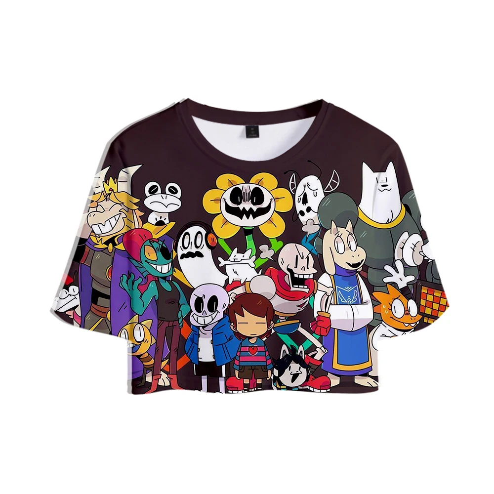 Undertale 3D Printed Fashion Women Crop Tops Casual Summer Short Sleeve T-shirt 2019 Hot Sale Streetwear T shirt | Женская одежда