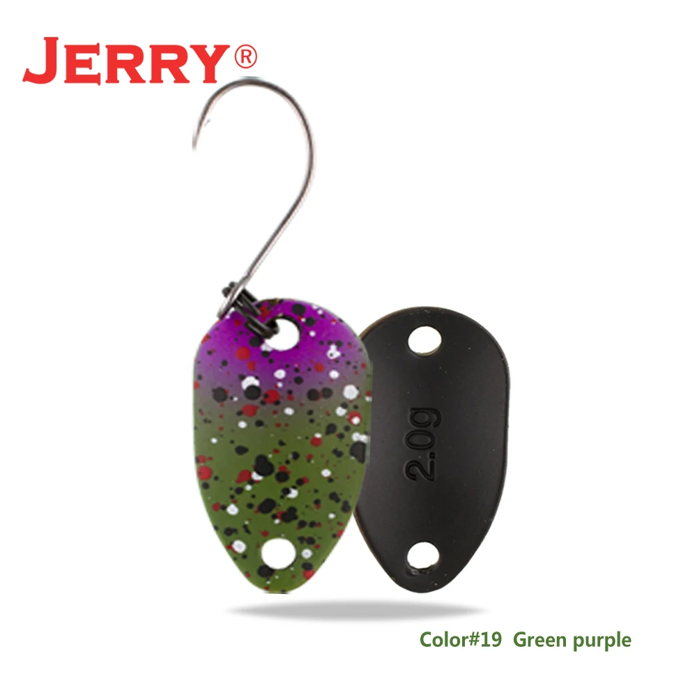 Jerry 1 шт. 2 г 3,5 г 4,5 г микро рыболовные ложки воблер несколько цветов рыболовные приманки Спиннер приманка форель ложка - Цвет: 19 green purple