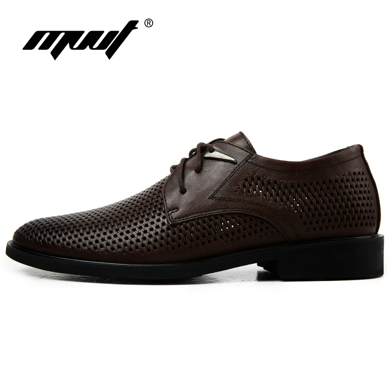 Туфли мужские из натуральной кожи оксфорды дышащие с перфорацией модельные