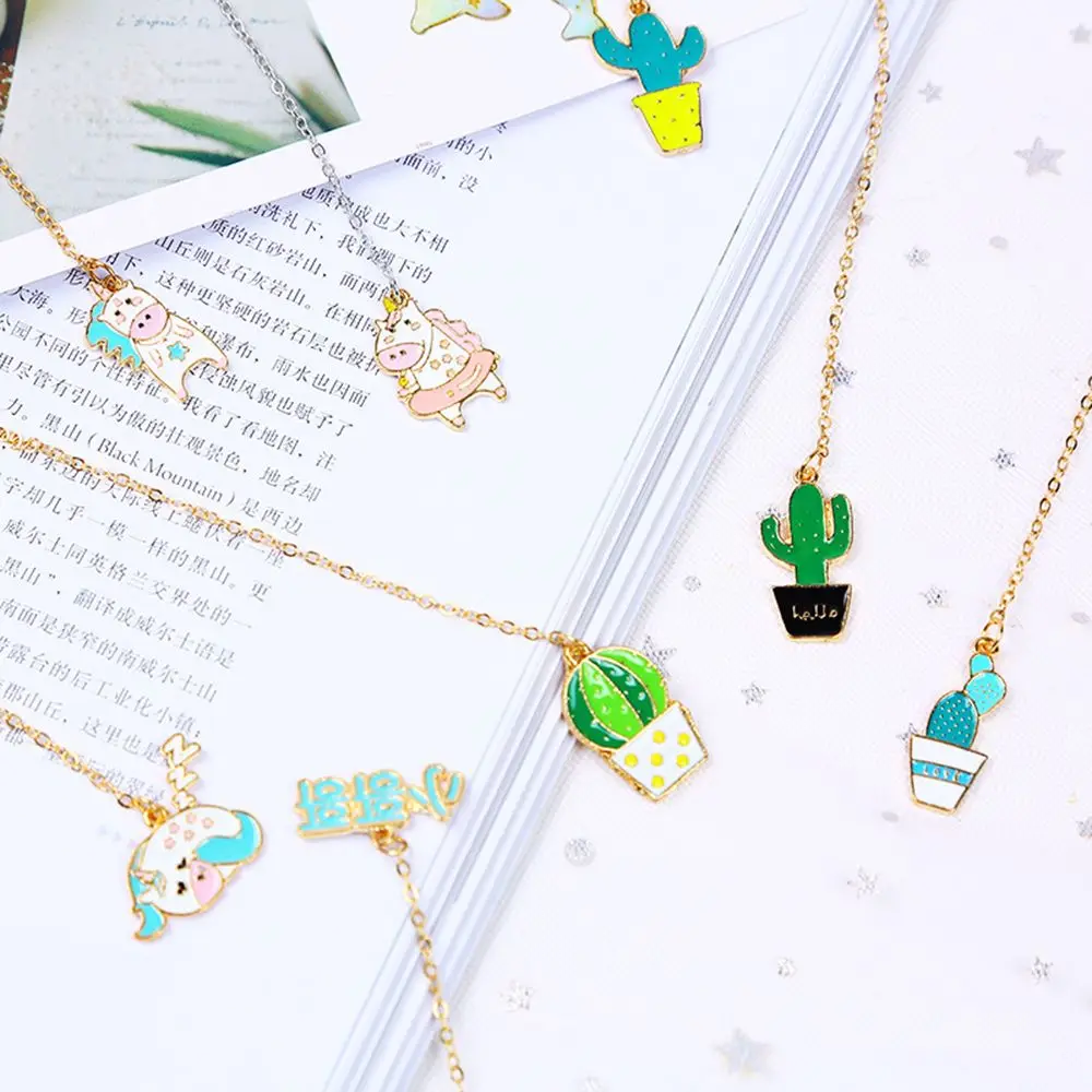 1 шт Kawaii Единорог жареное яйцо металлические закладки милые животные кактус закладки Новые
