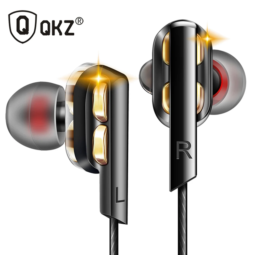 QKZ AK4 вкладыши наушники бас уха Hi Fi гарнитура DJ металлические стерео с микрофоном