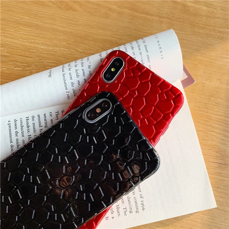 Модный мягкий чехол-бампер из ТПУ для телефона iPhone X XS XR Max 8 7 6 6S Plus черный красный