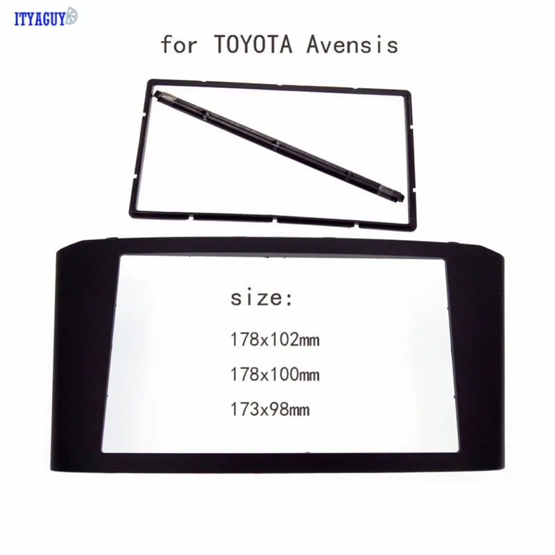 Двойной 2 Din фасции подходит для Toyota Avensis 2002-2008 facia Радио DVD стерео CD панель приборная панель комплект отделка лицевая, приборная панель рамка
